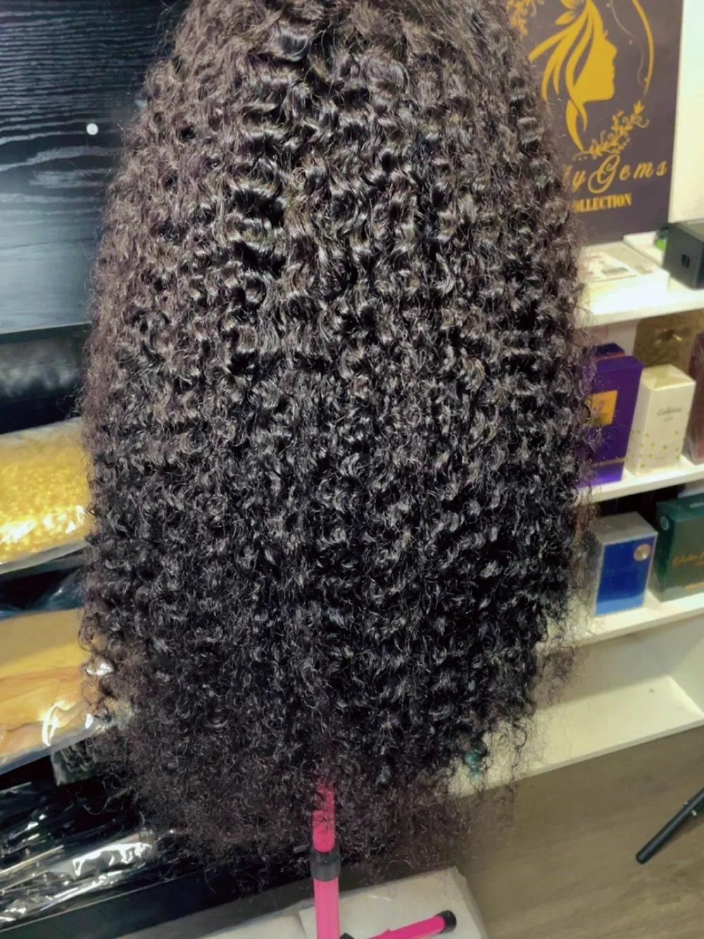 Natural Curly Lace Front Wig in Black - (PrettyGems By Ane Collection)